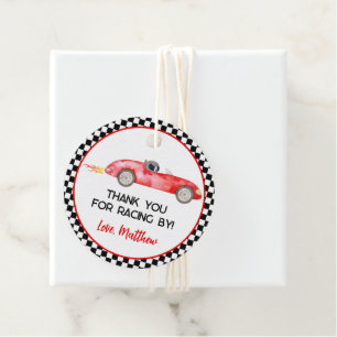 Modernes Red Race Car Birthday Geschenkanhänger