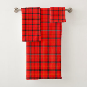 Modernes Red Tartan Kariert Bath Handtuch Set