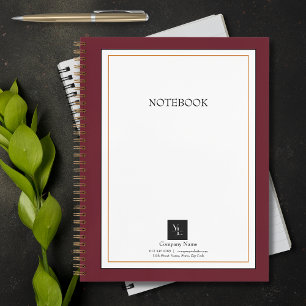 Modernes Red White Gold mit Business-Logo Notizbuch