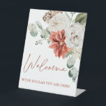 Modernes Red Winter Christmas Bridal Willkommensze Sockelschild<br><div class="desc">Modernes Red Winter Christmas Bridal Willkommenszeichen</div>