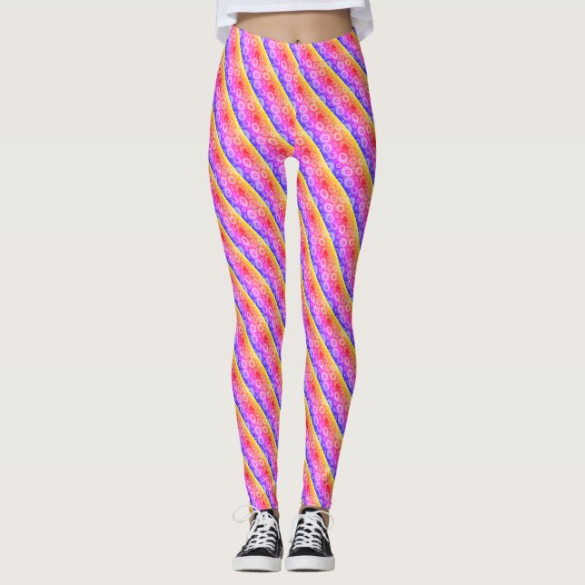Modernes Regenbogendesign Leggings (Vorderseite)