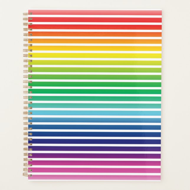 Modernes Regenbogengefälle und weißes Streifen Planer (Vorderseite)