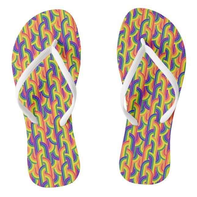 Modernes Regenbogenmuster Flip Flops (Fußbett)