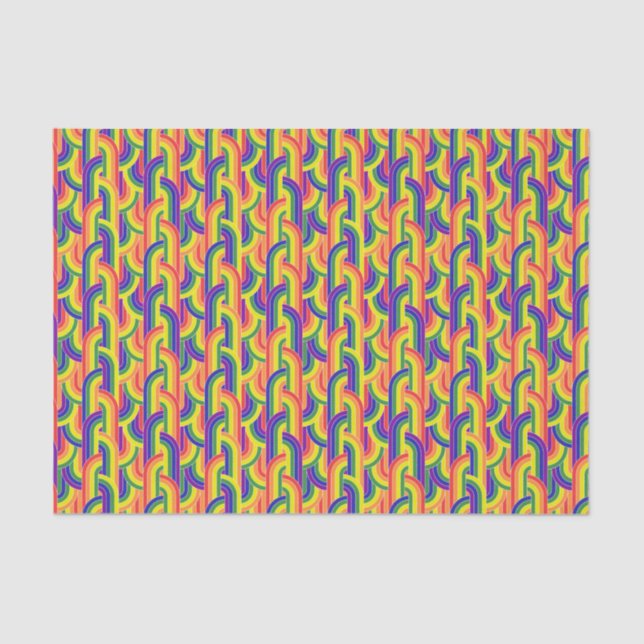 Modernes Regenbogenmuster Seidenpapier (Vorderseite)