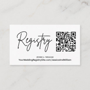 Modernes Register   Hochzeitregister QR-Code Begleitkarte