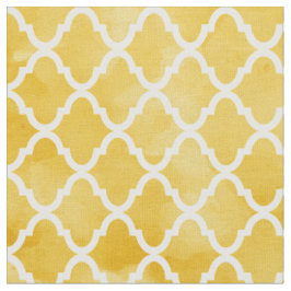 Modernes reiches gelbes Aquarell Quatrefoil Muster Stoff