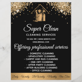 Modernes ReinigungsHouse Sparkling Gold Glitzer Flyer