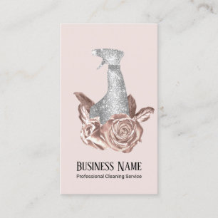 Modernes Reinigungsmittel Rose Gold Floral Spray R Visitenkarte