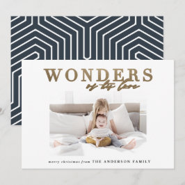 Modernes religiöses Chic Gold im Multi-Foto Weihna Feiertagskarte