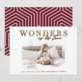 Modernes religiöses Chic Gold im Multi-Foto Weihna Feiertagskarte