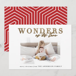 Modernes religiöses Chic Gold im Multi-Foto Weihna Feiertagskarte