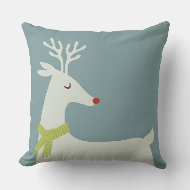 Modernes Ren-Feiertags-Wurfs-Kissen Kissen (Vorderseite)