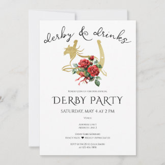 Modernes Rennpferd Derby & Drinks Party Reittiere Einladung