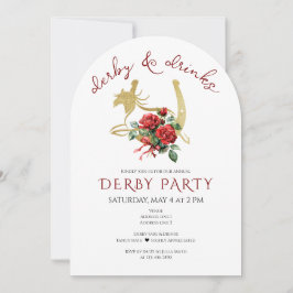 Modernes Rennpferd Derby & Drinks Party Reittiere Einladung