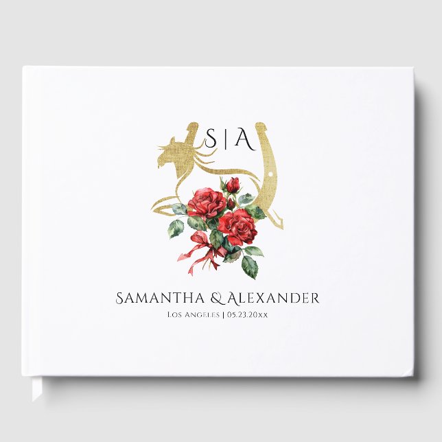 Modernes Rennpferd Derby & Drinks Party Reittiere Gästebuch (Vorderseite)