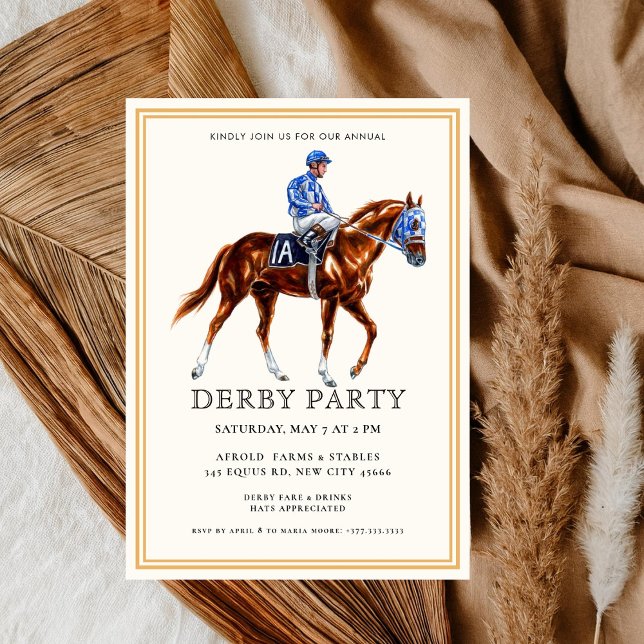 Modernes Rennpferd Derby Party Reitsporn Einladung (Von Creator hochgeladen)
