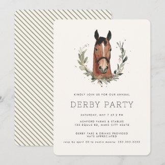 Modernes Rennpferd Derby Party Reitsport Einladung