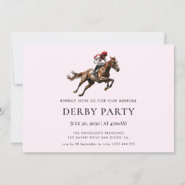 Modernes Rennpferd Derby Party Reitsport Einladung