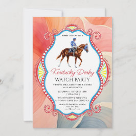 Modernes Rennpferd Derby Party Reitsport Einladung