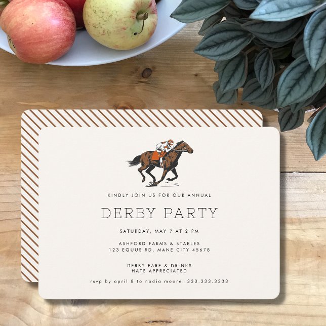 Modernes Rennpferd Derby Party Reitsport Einladung (Von Creator hochgeladen)