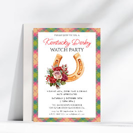 Modernes Rennpferd Derby Party Reitsport Einladung