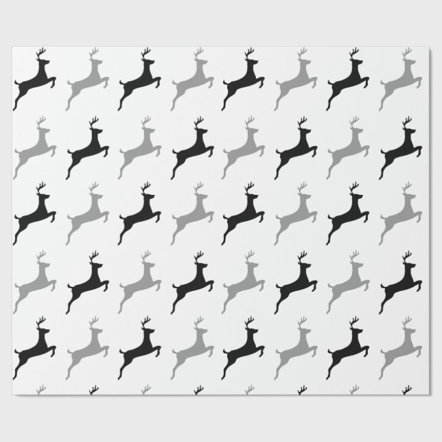 Modernes Rentier Geschenkpapier (Saum)