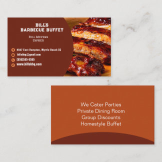 Modernes Restaurant Barbecue Buffet Visitenkarte