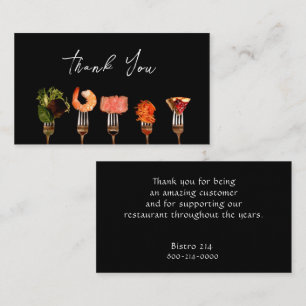 Modernes Restaurant Danke / Black Food Forts Visitenkarte