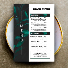Modernes Restaurant Mittags-Menü | Preisliste Menükarte