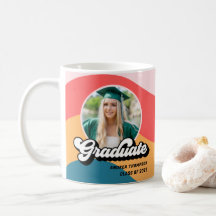 Modernes Retro 70er Groovy Abschluss Foto Geschenk