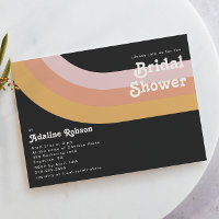 Modernes Retro 70er Jahre Rainbow Dunkles Brautpar