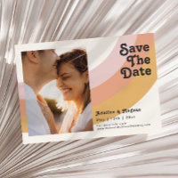 Modernes Retro 70er Rainbow Foto Horizontal