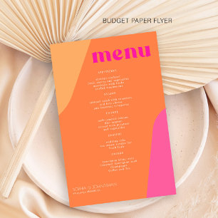 Modernes Retro abstrakte Hochzeitsmenü Flyer