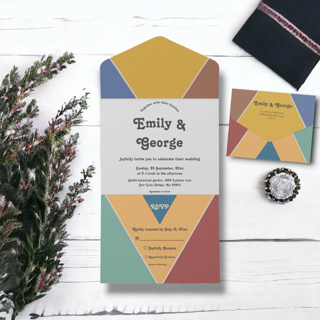 Modernes Retro-Ambiente All In One Einladung (Von Creator hochgeladen)