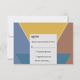 Modernes Retro-Ambiente RSVP Karte