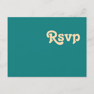 Modernes Retro   Aquamarine Hochzeit RSVP Postkart Postkarte