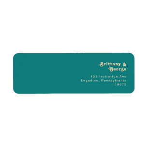Modernes Retro   Aquamarine Rücksendeadresse