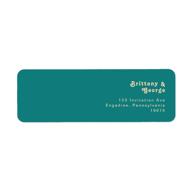 Modernes Retro | Aquamarine Rücksendeadresse (Vorne)