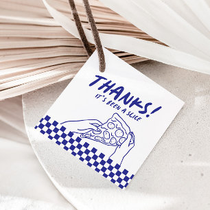 Modernes Retro Blue Pizzeria Pizza Party Geschenkanhänger