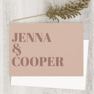 Modernes Retro Bold Type Earth Tones Boho Wedding Einladung