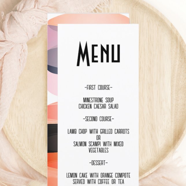 Modernes Retro Bold und Edgy Wedding Menu Menükarte (Von Creator hochgeladen)