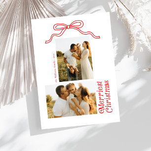 Modernes Retro Bow Frohe Weihnachten Foto