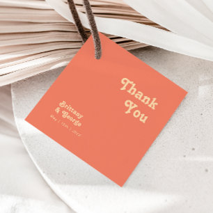Modernes Retro Coral Danke Ihnen für Tags Geschenkanhänger