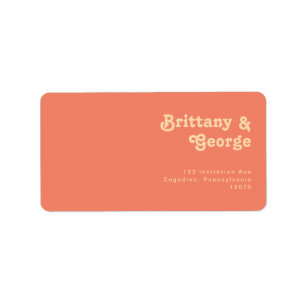 Modernes Retro   Coral Wedding RSVP Rücksendeadre Adressaufkleber