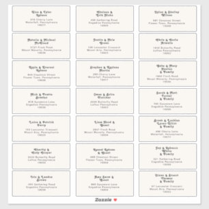 Modernes Retro   Cream Wedding Guest Address Label