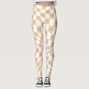 Modernes Retro-Design in beige und grau Leggings