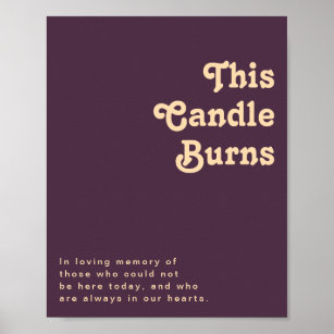 Modernes Retro   Dunkel Lila diese Kerze Burns Poster