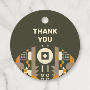 Modernes Retro Earth Tone Geometric Price Tag Geschenkanhänger