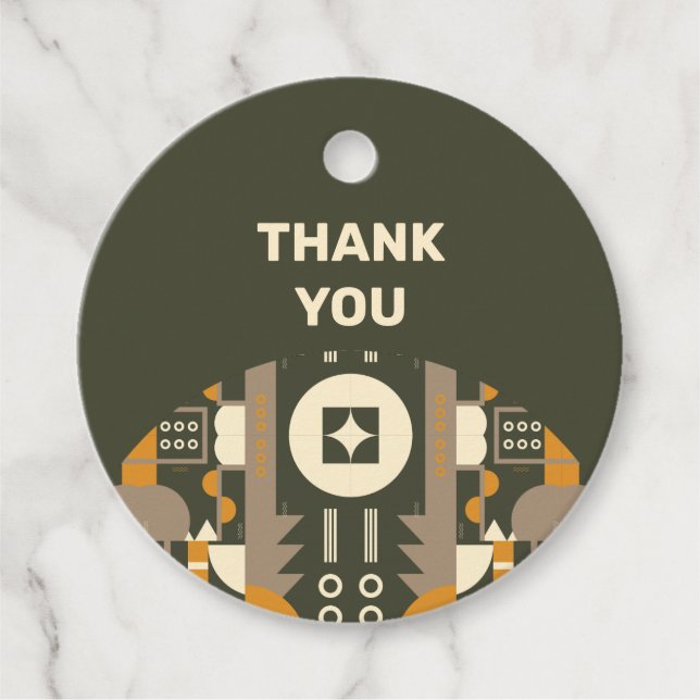 Modernes Retro Earth Tone Geometric Price Tag Geschenkanhänger (Vorderseite)