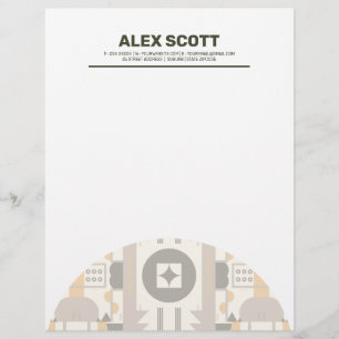 Modernes Retro Earth Tone Geometrisches Letterhead Briefbogen